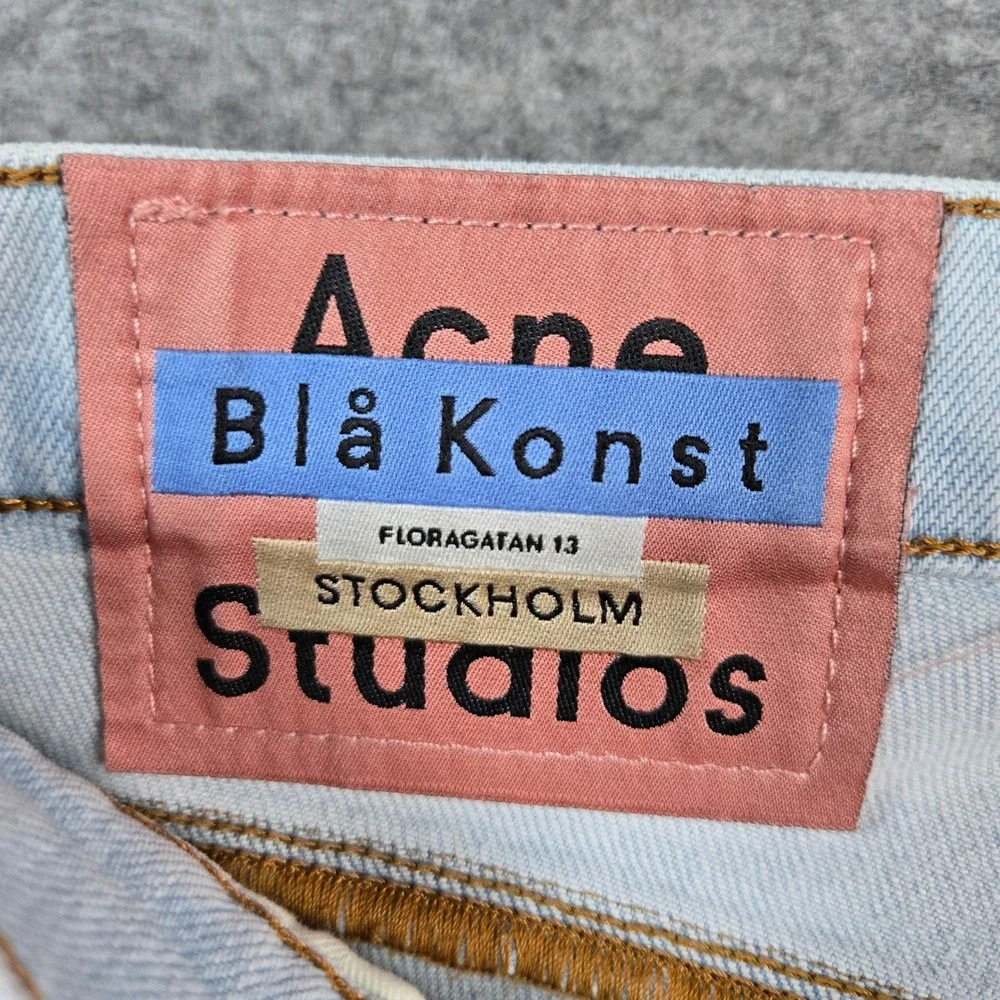Acne Studios Mens Blue Max Lt Blue Slim Tapered Jeans 33x32